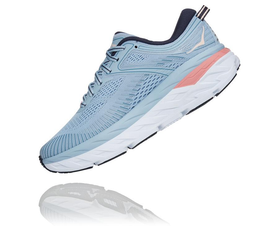 Hoka Australia One One Bondi 7 - Womens Running Shoes Blue - BAMCU-6792